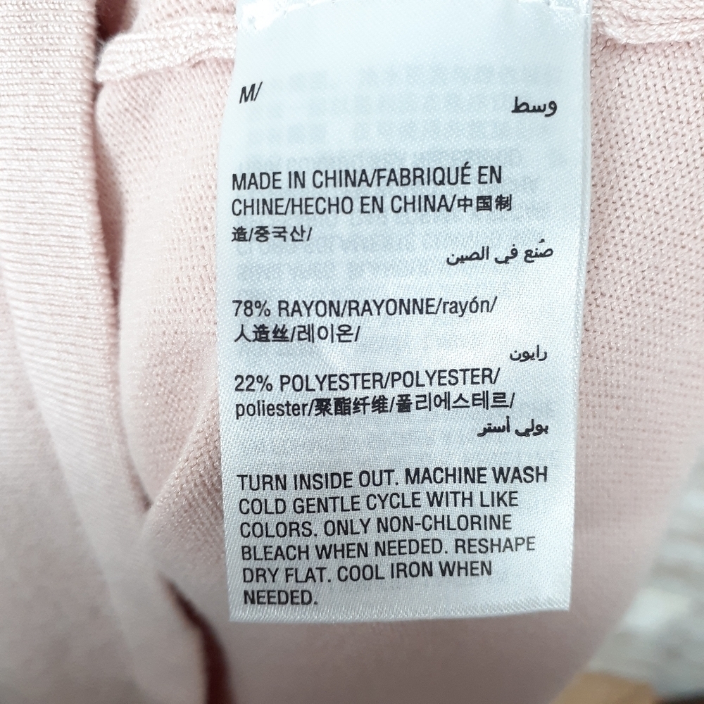 JM Collection Sweater M Peach Faux Gems 369 - Picture 7 of 7